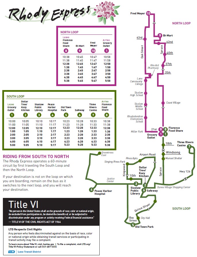 Rhody Express Schedule and Route