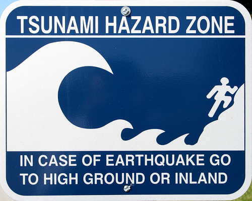 Tsunami Hazard Zone Sign