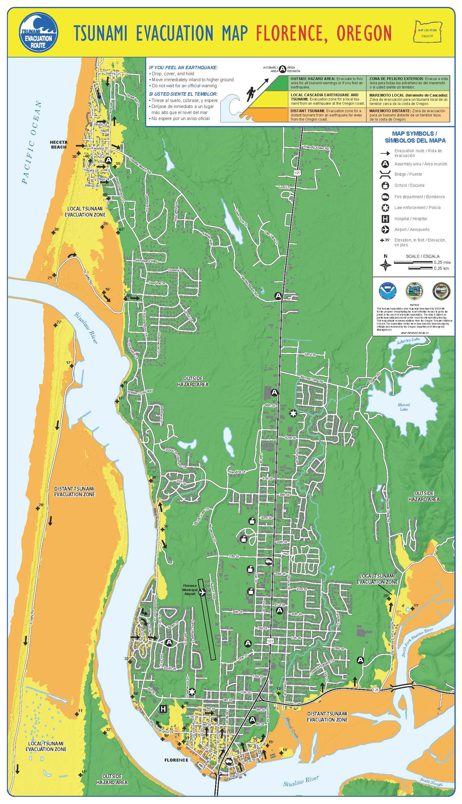 Florence Tsunami Evacuation Map