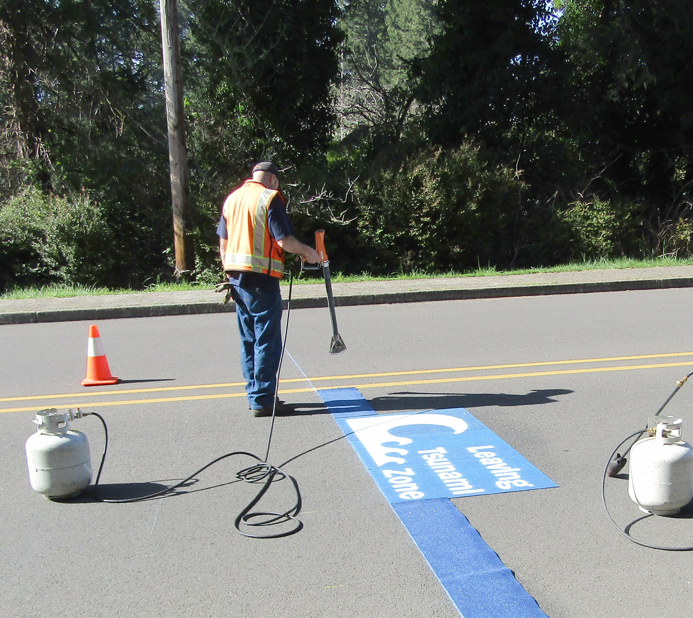 Tsunami street marker installation